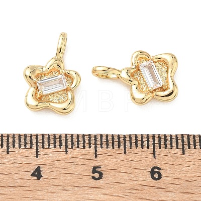Valentine's Day Brass Micro Pave Clear Cubic Zirconia Charms KK-C259-14G-1