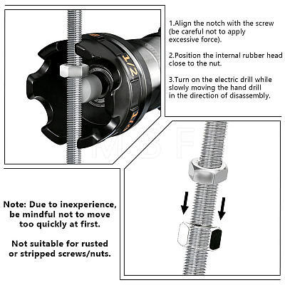Aluminium Nut Zipper Drill Attachment Socket Wrench Tool FIND-WA0001-24-1