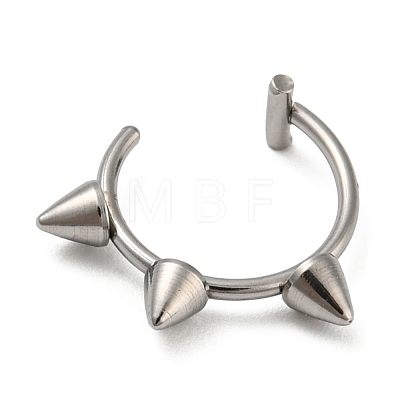 304 Stainless Steel Cone Beaded Cuff Earrings AJEW-K037-02P-1