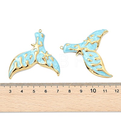 Ocean 304 Stainless Steel Enamel Pendants STAS-T076-08A-01G-1