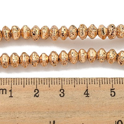 Electroplated Natural Lava Rock Beads Strands G-I360-G02-1