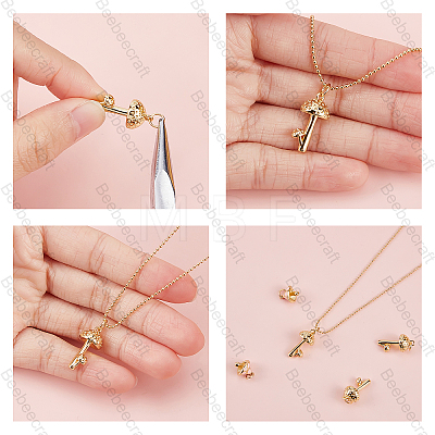 8Pcs 2 Style Brass Pendants KK-BBC0003-93-1