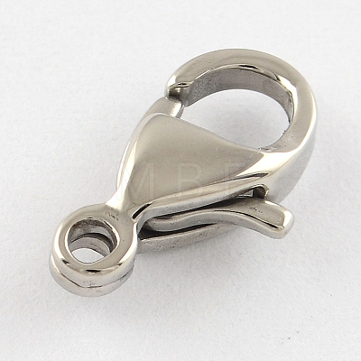 Polished 304 Stainless Steel Lobster Claw Clasps STAS-R072-41A-1