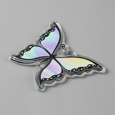 Printed Acrylic Pendants OACR-WH0028-22G-1