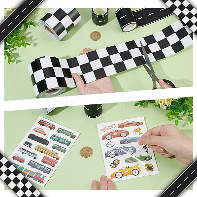 4Sheets 2 Styles Car Pattern Paper Temporary Tattoos DIY-OC0015-14-1