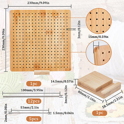 Square Bamboo Crochet Blocking Board DIY-WH0002-62C-1