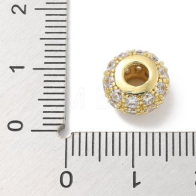 Rack Plating Brass Micro Pave Cubic Zirconia Beads KK-L224-017G-1