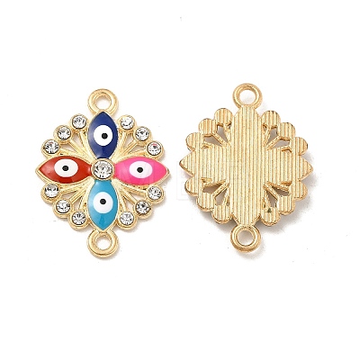 Colorful Evil Eye Alloy Enamel Connector Charms FIND-H039-62KCG-1