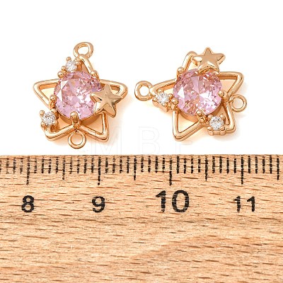 Brass Pave Cubic Zirconia Connector Charms CU-CBAEC99-13G-02-1