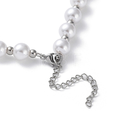 Plastic Pearl Graduated Beaded Necklace NJEW-F317-03P-1