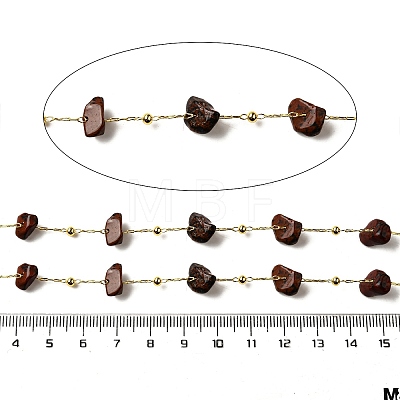 Handmade Natural Mahogany Obsidian Chip Beaded Chains CHC-F020-09G-16-1