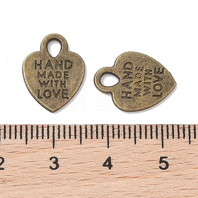 Tibetan Style Alloy Heart Charms X-TIBEP-Q035-07AB-NR-1