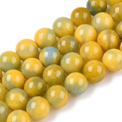 Dyed Natural White Jade Beads Strands G-T138-10mm-210-26-1