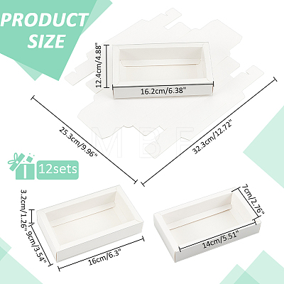 Foldable Paper Drawer Boxes with Clear Plastic Cover CON-WH0095-68A-03-1