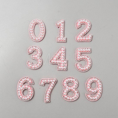 10Pcs Number 0~9 Hotfix Rhinestone DIY-TAC0020-99B-02-1