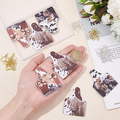 Olycraft DIY Rectangle with Cattle Drop Earrings Making Kit DIY-OC0008-32-1