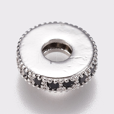 Brass Micro Pave Cubic Zirconia Bead Spacers ZIRC-K074-11A-02P-1