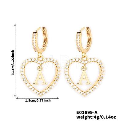 Brass Heart Hoop Earrings BR9605-1-1