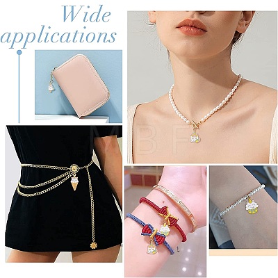 40Pcs 4 Styles Alloy Enamel Pendants ENAM-CJ0003-18-1