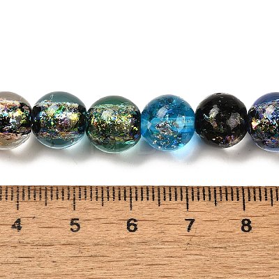 Handmade Dichroic Foil Glass Beads Strands DICH-U001-05J-1