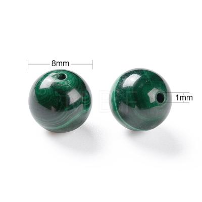 100Pcs 8mm Natural Malachite Round Beads DIY-LS0002-33-1