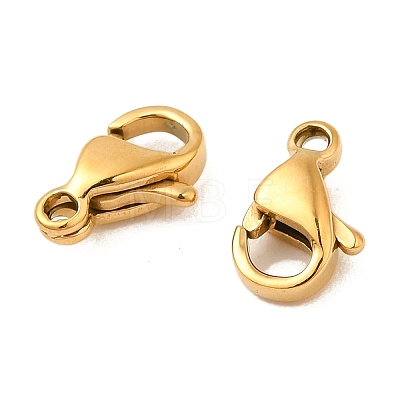 Ion Plating(IP) 304 Stainless Steel Lobster Claw Clasps X-STAS-AB09-G-01-1