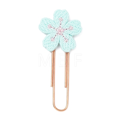Polyester Embroidered Flower Bookmarks AJEW-JK00280-1