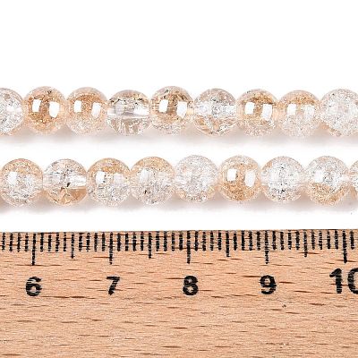 Electroplated Crackle Glass Beads Strands EGLA-N014-6mm-02-1