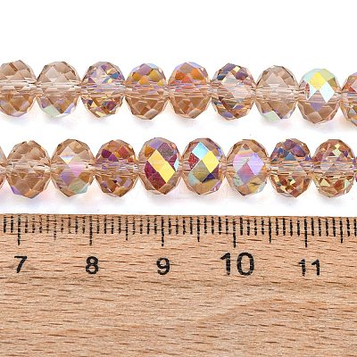 Electroplate Transparent Glass Beads Strands EGLA-A046-01C-22-1