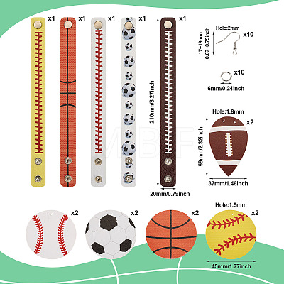  DIY Sport Theme Bracelet Earring Making Kit DIY-TA0005-86-1
