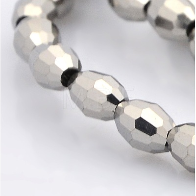 Full Plated Glass Faceted Rice Beads Strands GLAA-A030A-FP01-1