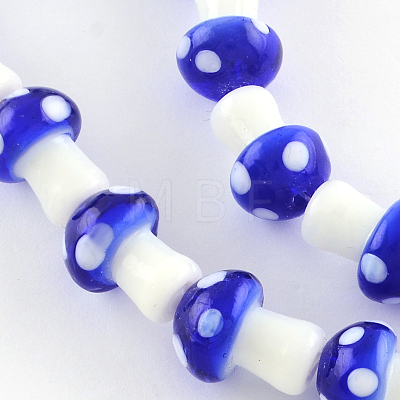 Mushroom Handmade Lampwork Beads Strands LAMP-R116-12-1