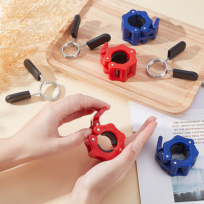 SUPERFINDINGS 9Pcs 5 Style ABS Plastic Barbell Clamps FIND-FH0002-68-1
