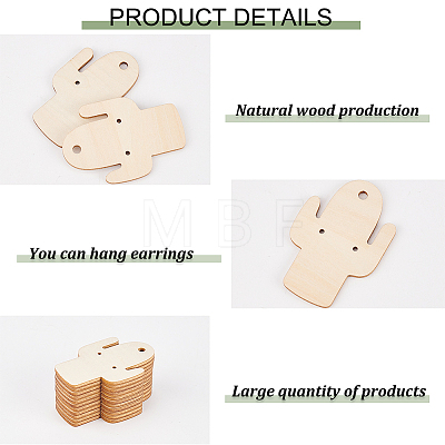 Wood Earring Display Card with Hanging Hole DIY-WH0320-20G-1