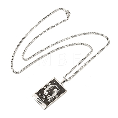 Non-Tarnish 304 Stainless Steel Tarot Pendant Necklaces NJEW-A026-01P-12-1