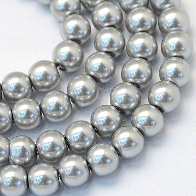 Baking Painted Pearlized Glass Pearl Round Bead Strands HY-Q003-4mm-34-1
