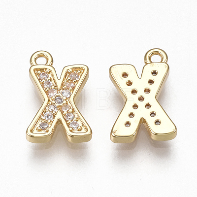 Brass Cubic Zirconia Charms KK-S348-330X-1