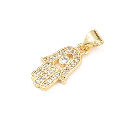 Brass Micro Pave Cubic Zirconia Pendants KK-C162-027G-1