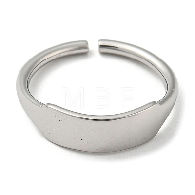 Non-Tarnish 304 Stainless Steel Blank Rectangle Open Cuff Rings for Women RJEW-D022-02P-1