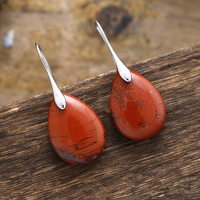 Teardrop Brass Dangle Earrings FS-WGF2982-12-1