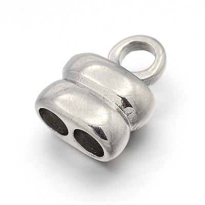 Tarnish Resistant Original Color 304 Stainless Steel 2-Strand Cord Ends STAS-E085-02P-1