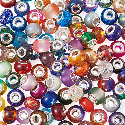 Handmade Lampwork European Large Hole Beads and Glass European Beads LPDL-TA0001-01S-1