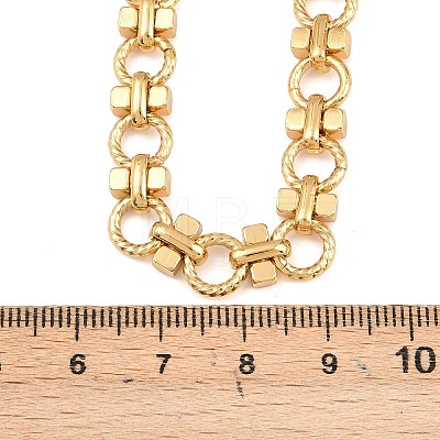 8MM 304 Stainless Steel Twisted Ring Link Chain Necklaces NJEW-Z105-04G-04-1