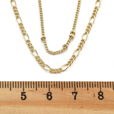 Brass Double Layer Necklaces NJEW-D302-53G-1