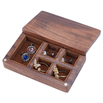 Wooden Jewelry Storage Boxes CON-WH0088-16-1