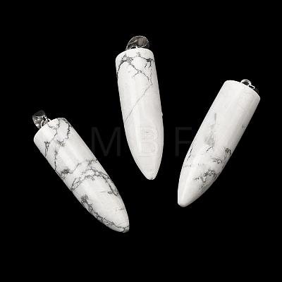 Natural Howlite Pointed Pendants G-F820-12A-1