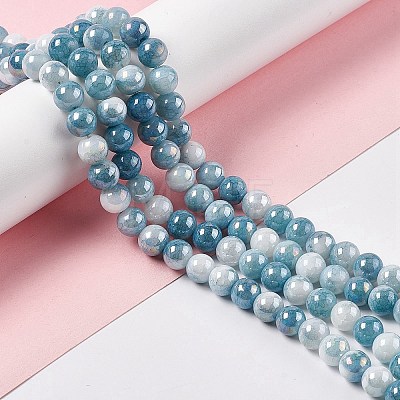 Electroplated Glass Beads Strands X-GLAA-C023-01J-1