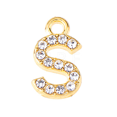 Golden Tone Alloy Rhinestone Pendants PW-WGCC773-19-1