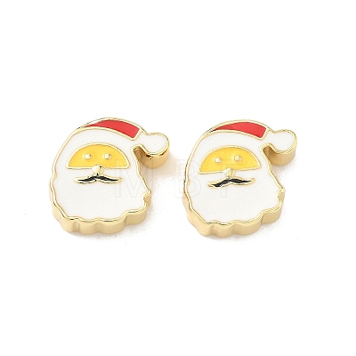 Christmas Brass Enamel Beads KK-I474-G05-1