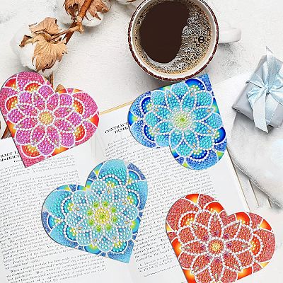 DIY Mandala Flower Lover Heart Bookmark Diamond Painting Kit PW-WGA3EC0-01-1